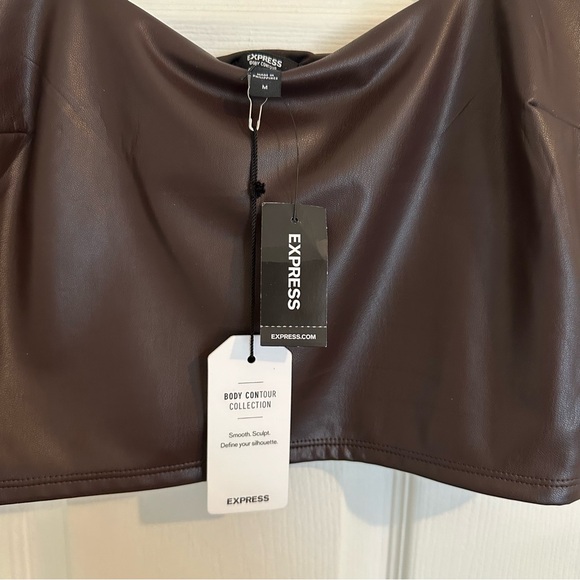 Faux Leather Square Neck Cropped Tank NWT - Picture 4 of 5